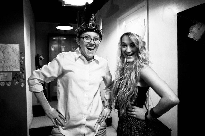 Joyful Celebration in Monochrome