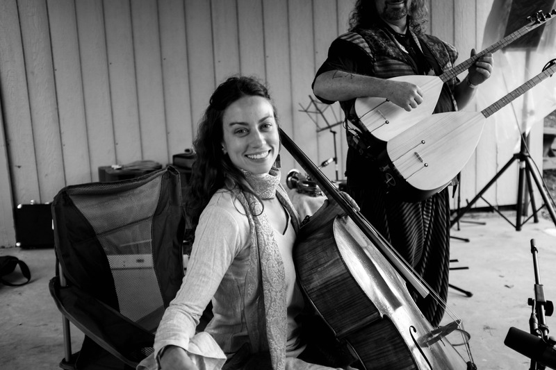 Joyful Musician in Monochrome