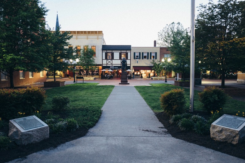 Evening Stroll in Town Square