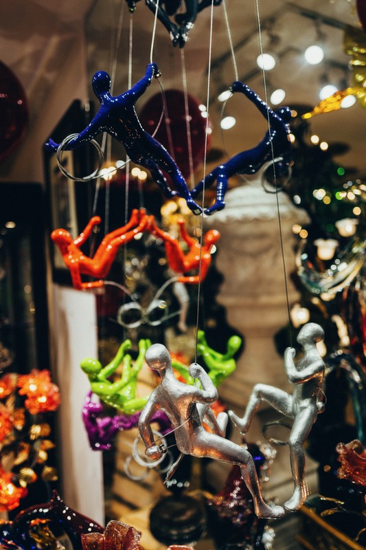 Colorful Glass Figurines in Motion