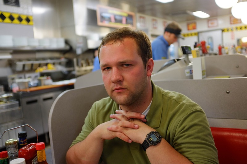 Contemplative Moment at Diner