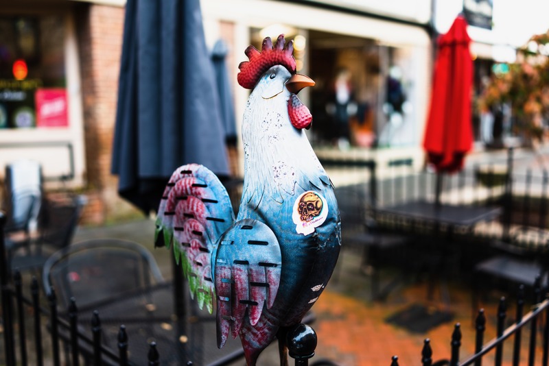 Whimsical Rooster Sculpture