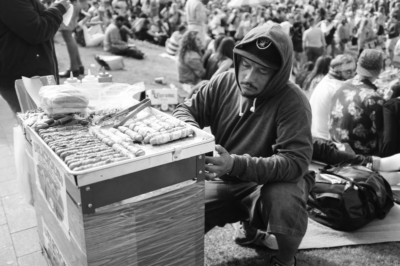 Street Vendor's Focused Craft