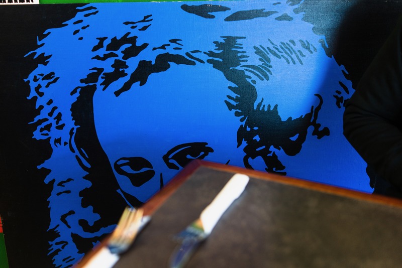 Blue Portrait in Contrast