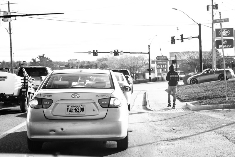 Urban Intersection in Monochrome