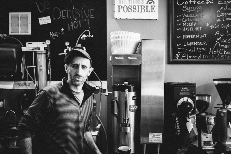 Barista in Black and White