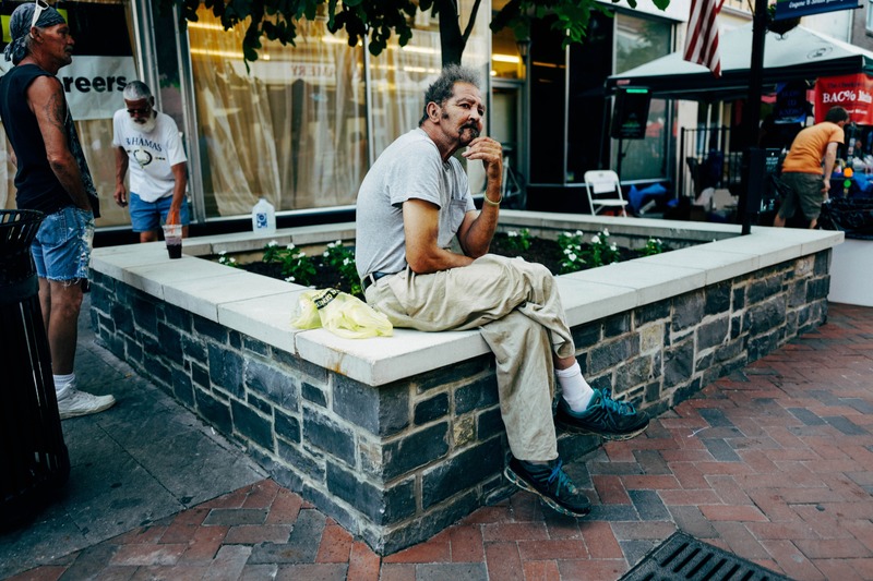 Contemplation on a Busy Street