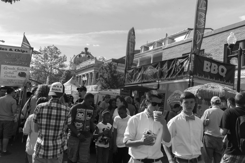 Festive Crowds in Monochrome