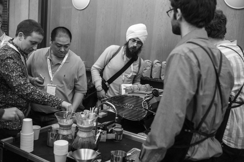 Barista Gathering in Monochrome