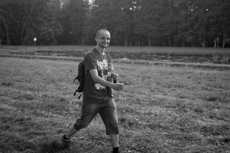 Joyful Stroll in Monochrome