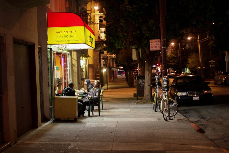Late Night Pizzeria Scene