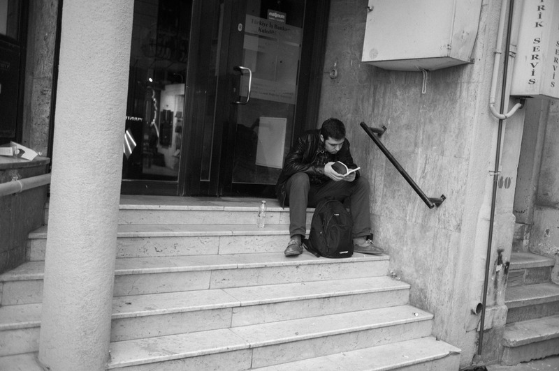Quiet Moment on the Steps