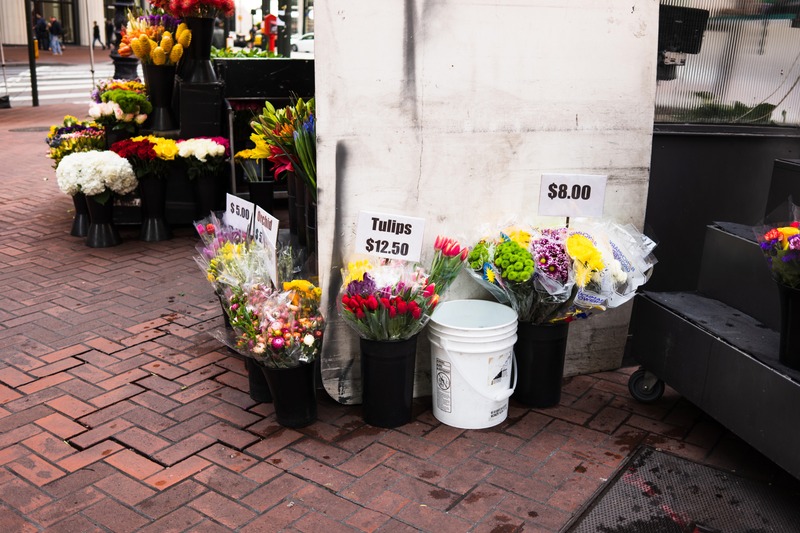 Vibrant Urban Flower Stand
