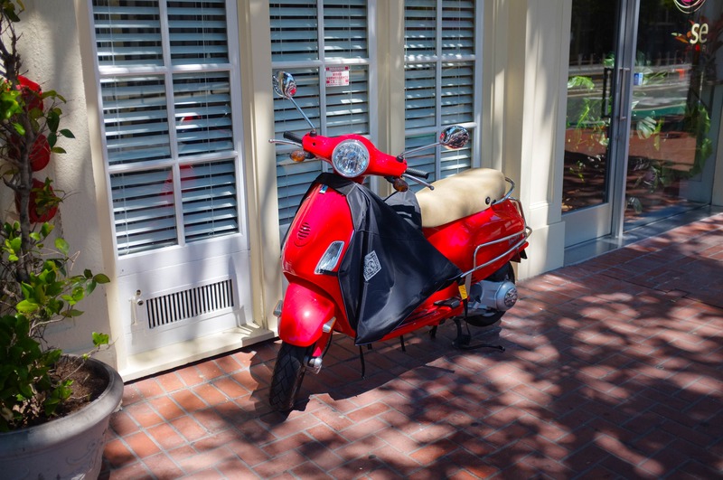 Charming Urban Red Scooter