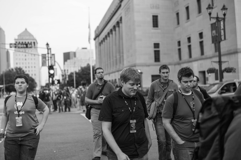 Urban Gathering in Monochrome