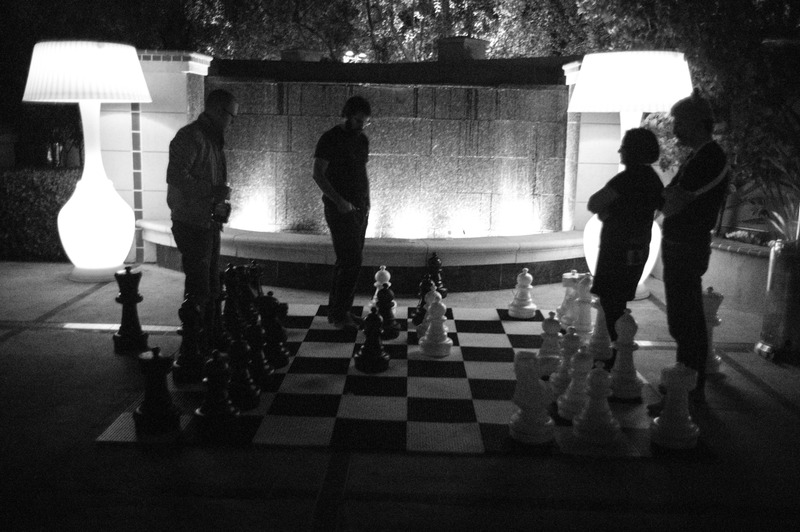 Midnight Chess Reflection