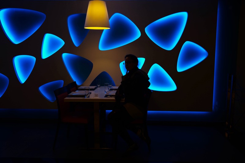 Silhouette in a Neon Glow