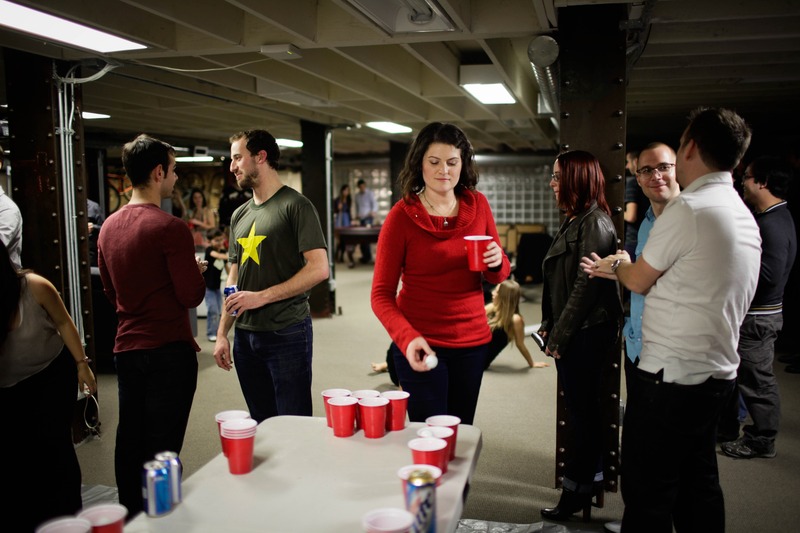 Casual Gathering in Low Light