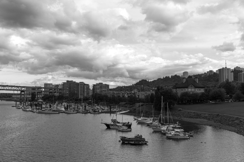 Serene Harbor Under Gloomy Skies