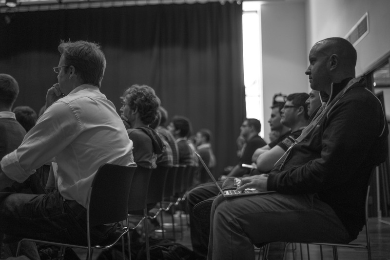 Focused Audience in Monochrome