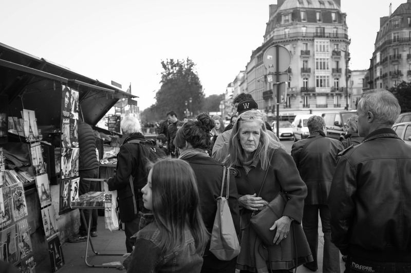 Market Crowd in Monochrome