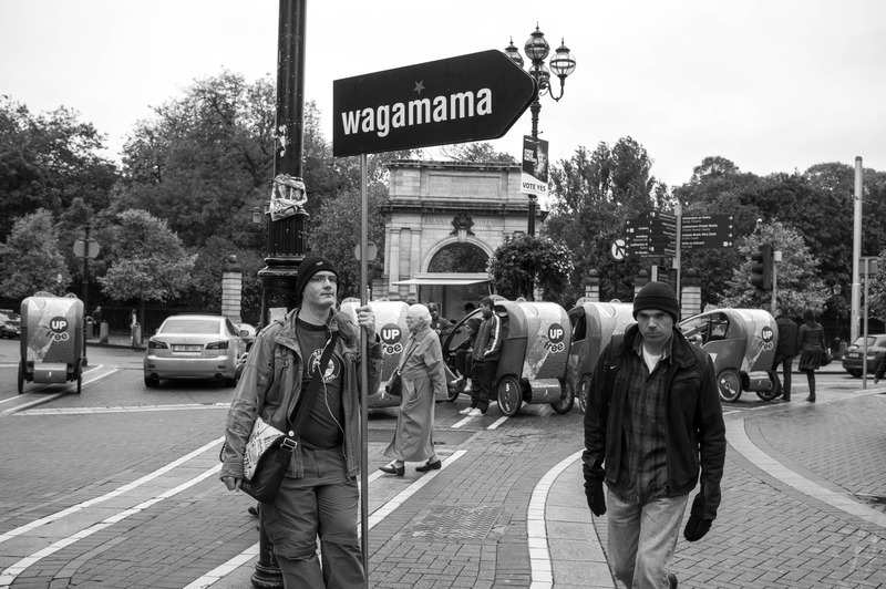 Urban Street Scene in Monochrome