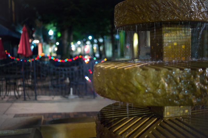 Nighttime Fountain Serenity