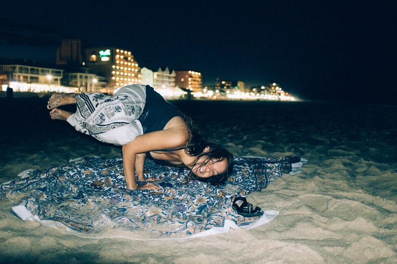 Beach Yoga at Night