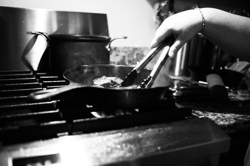 Culinary Focus in Monochrome