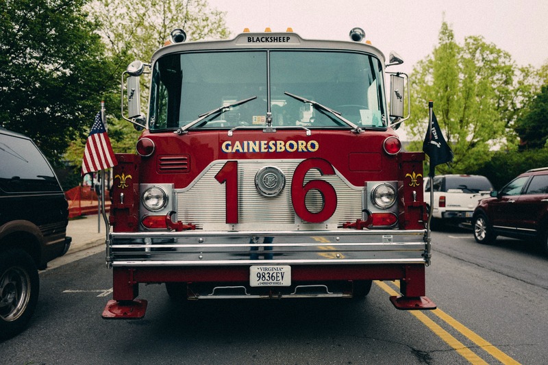 Red Engine in Urban Scene