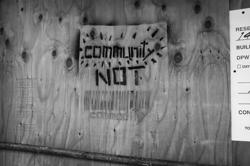 Community Message on Wood