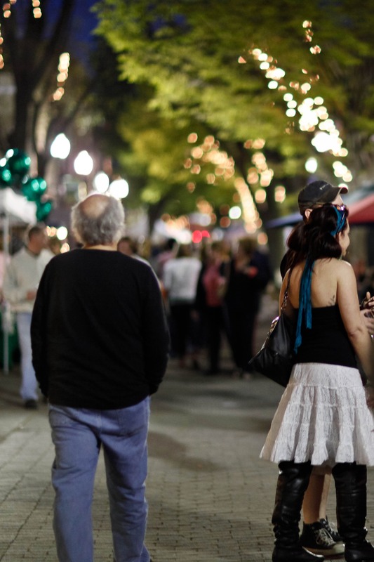 Evening Stroll in Twinkling Lights