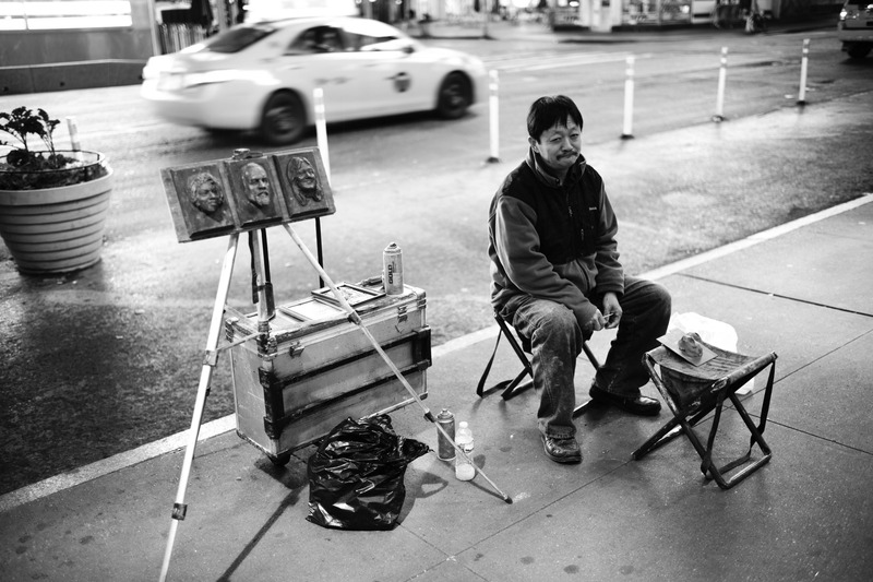 Street Artist in Monochrome
