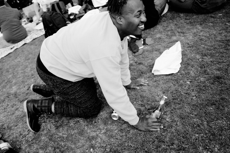 Joyful Moment in Black and White