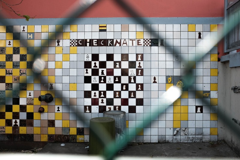 Urban Chessboard Mosaic