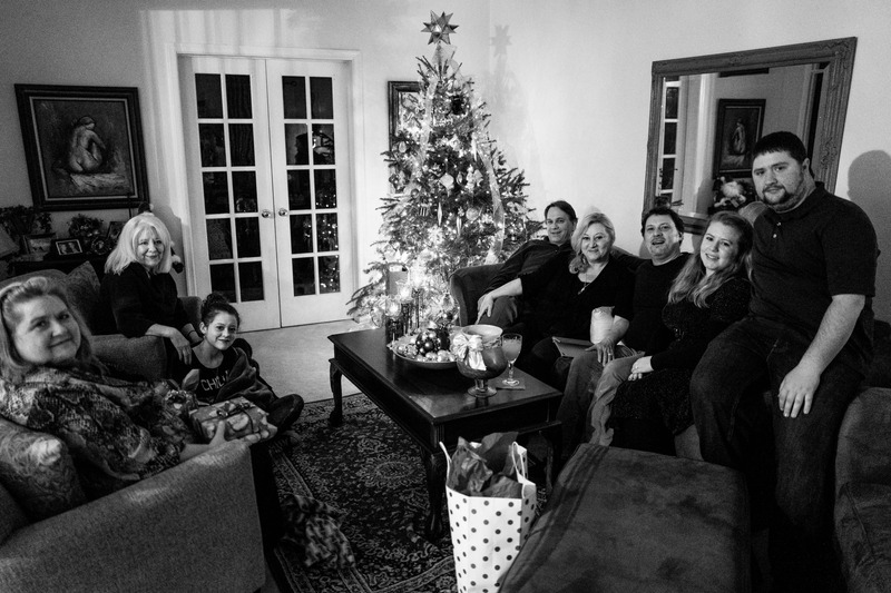 Holiday Gathering in Monochrome