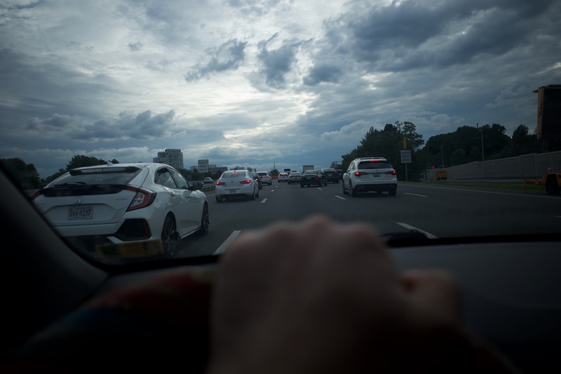 Urban Journey Under Gloomy Skies