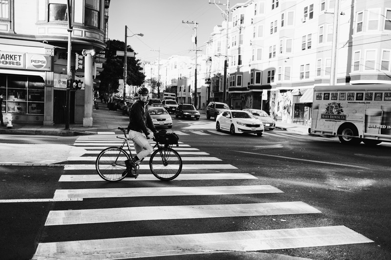 Urban Cyclist in Motion