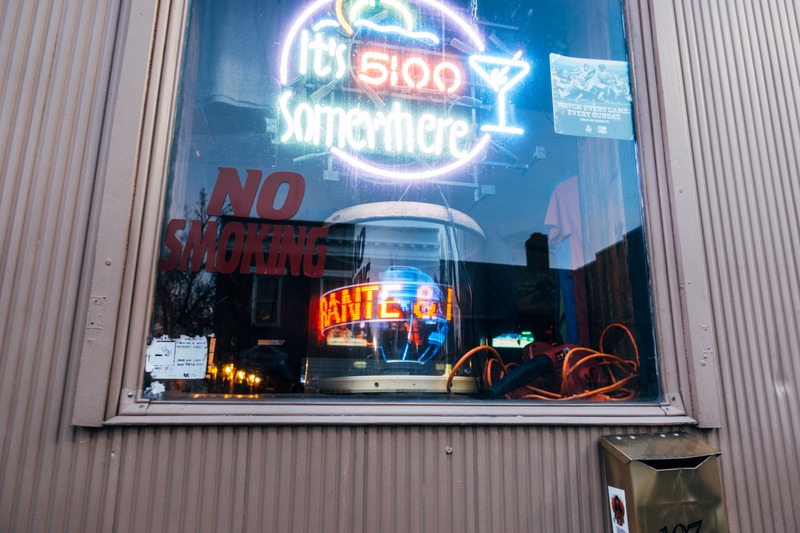 Neon Reflections of Nightlife