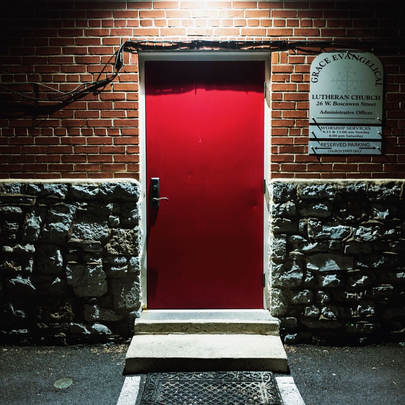 Red Door at Night