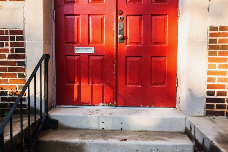 Inviting Red Entrance