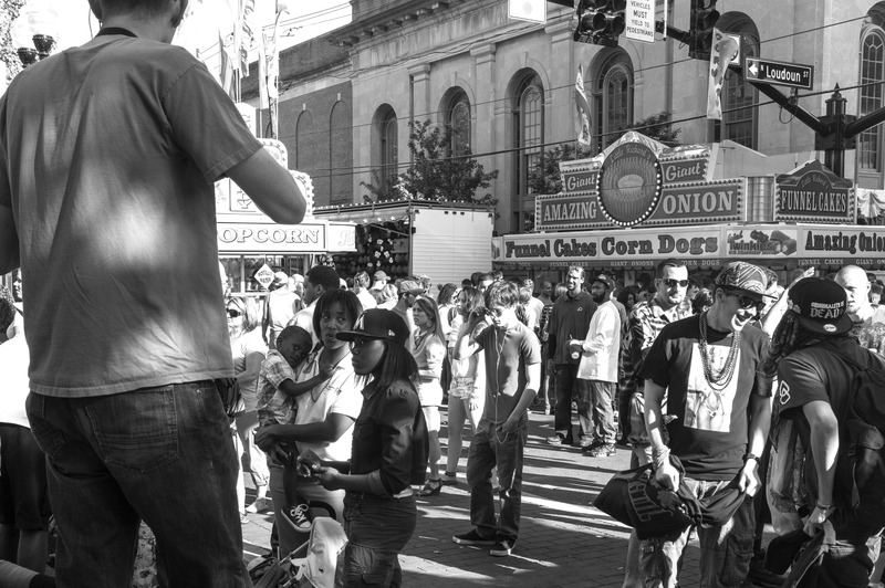 Crowded Street Fair Moment