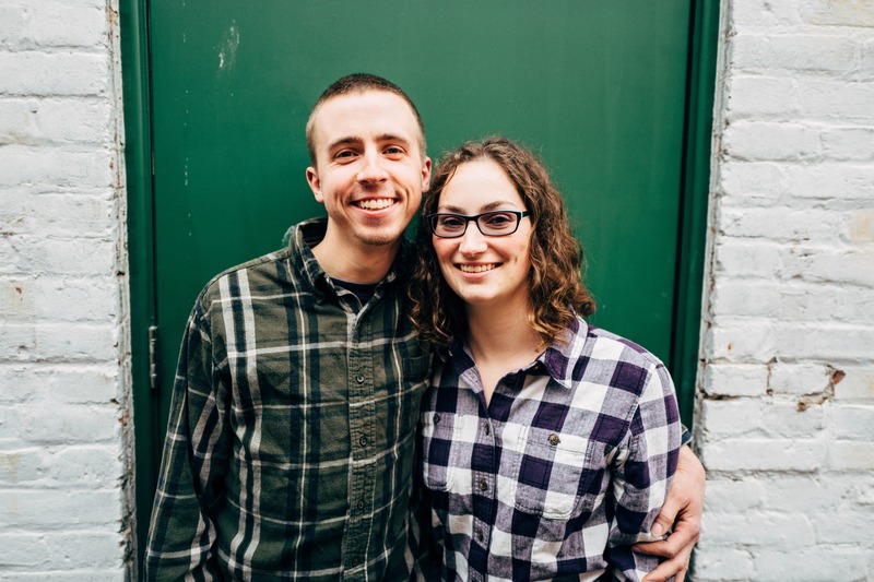 Warm Smiles Against Green