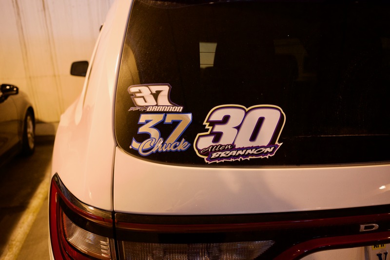 Stickers on a White Car