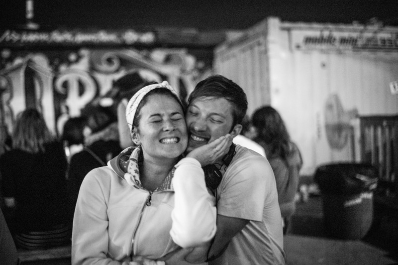 Joyful Embrace in Nightlife