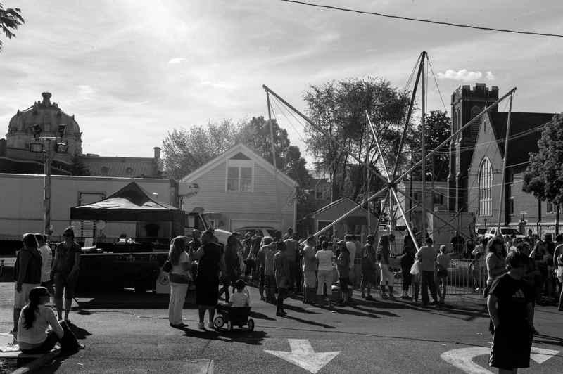 Community Fair in Black and White