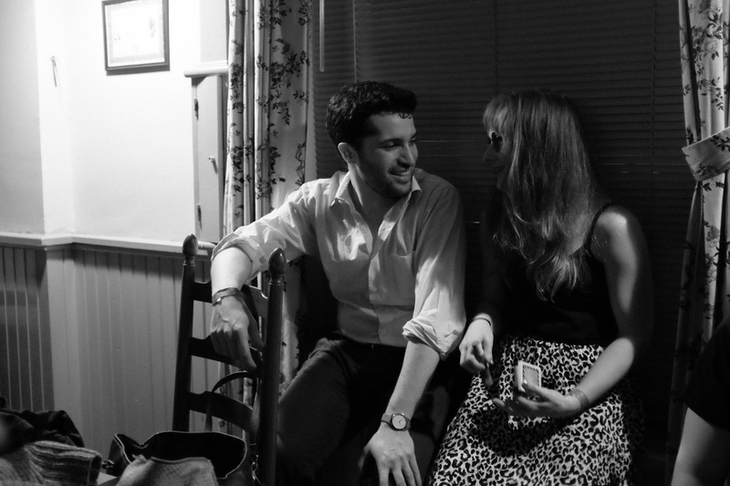 Intimate Conversation in Monochrome