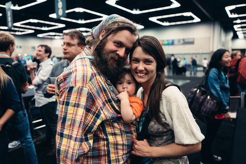Family in a Festive Space