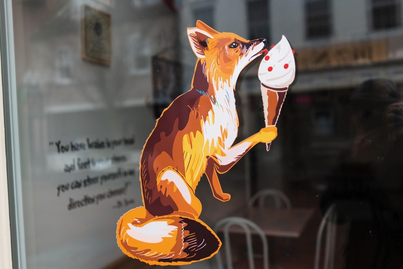 Whimsical Fox and Ice Cream