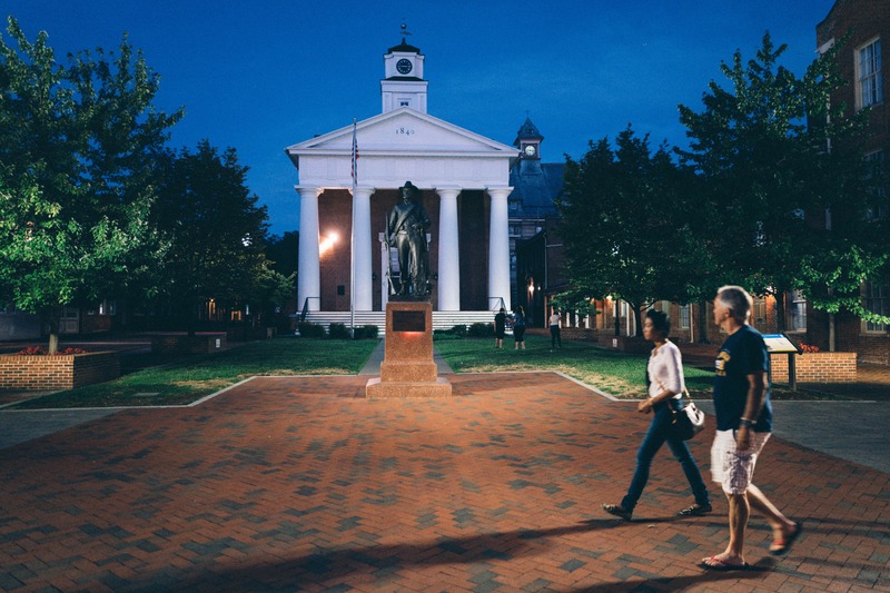 Evening Stroll Under Historic Lights